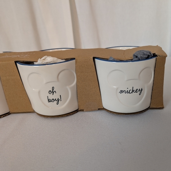 Rae Dunn Disney Minnie and Mickey Mouse Double Sided Ramekin 8 oz each set of 4 - Picture 4 of 8
